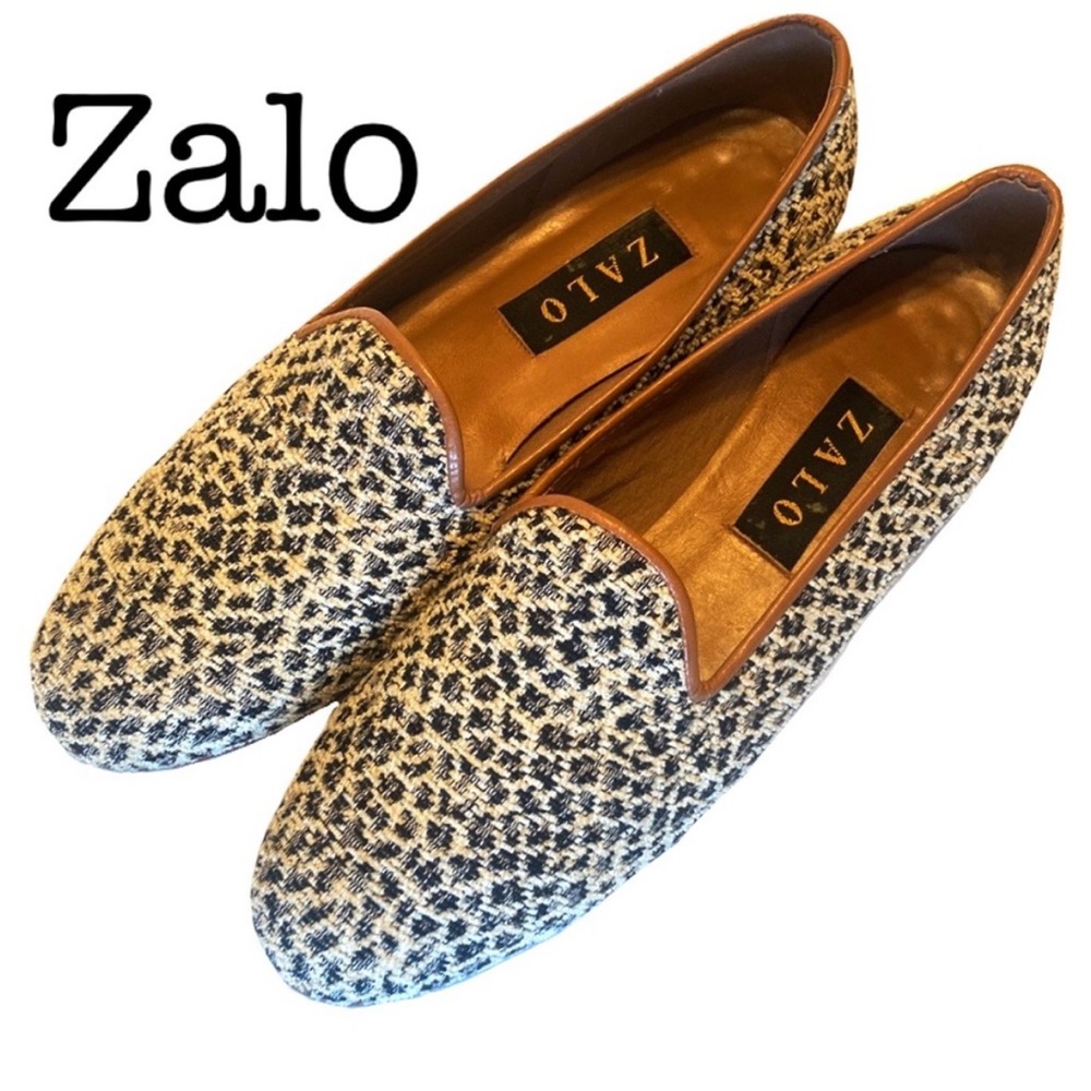 Zalo Animal Print Needlepoint Flat Loafers Size 10